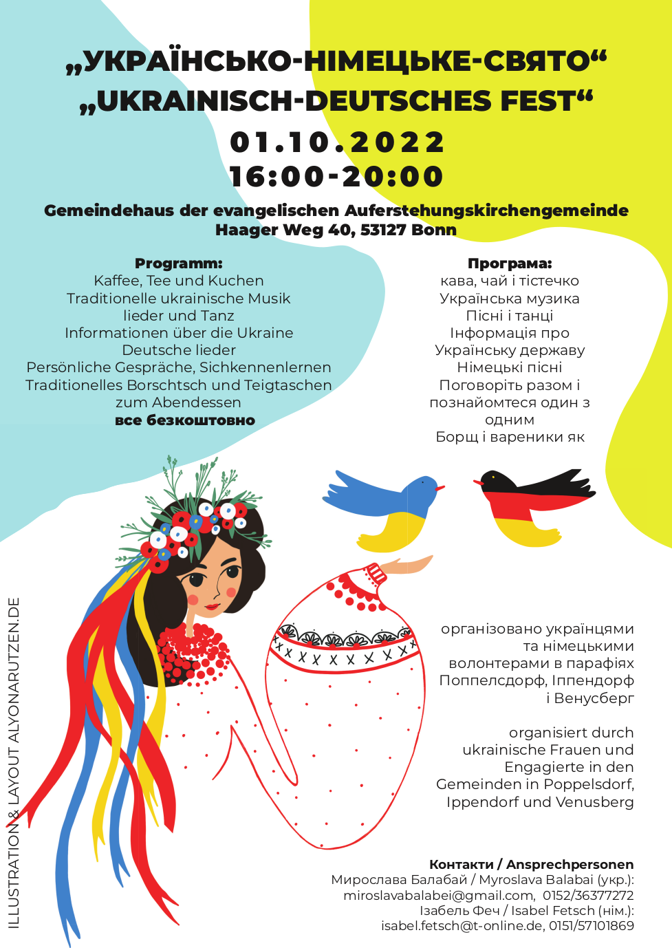 Plakat für ein „UKRAINISCH-DEUTSCHES FEST" am 1.10.2022